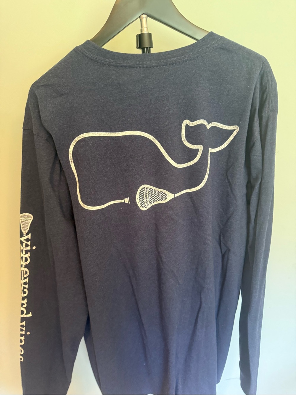 Vineyard Vines Navy Long-Sleeve Tee with White Whale Graphic